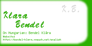 klara bendel business card